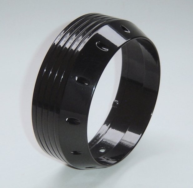 Exhaust Cover Ring Type-5 black glossy - Click Image to Close