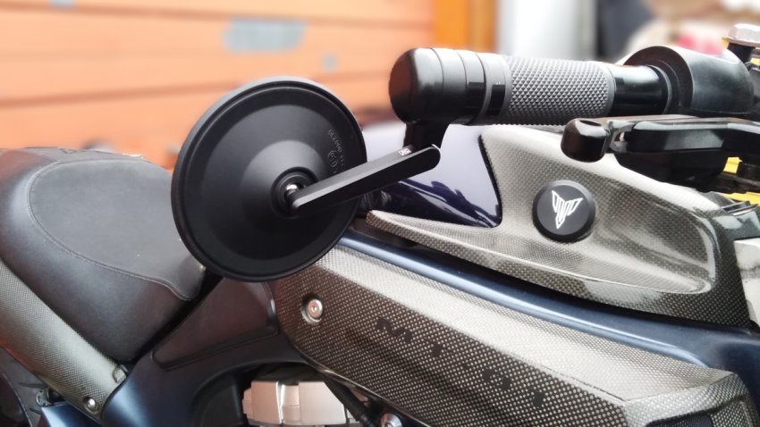 Bar End Mirror CIRCULA-S black matt with joint (ECE standard) - Click Image to Close